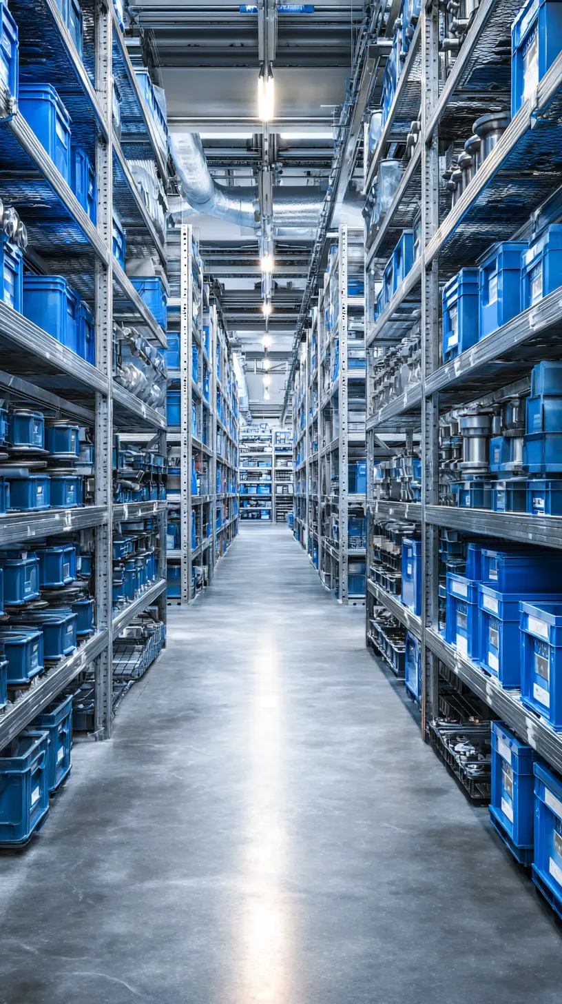 HTS Hydraulics magazijn met hydrauliekcomponenten